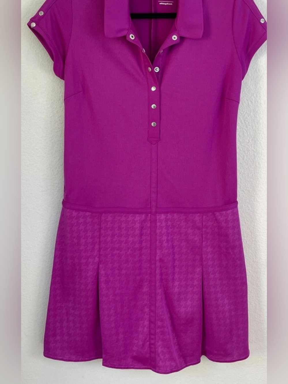 Adidas Magenta Polo Dress with Houndstooth Skirt
